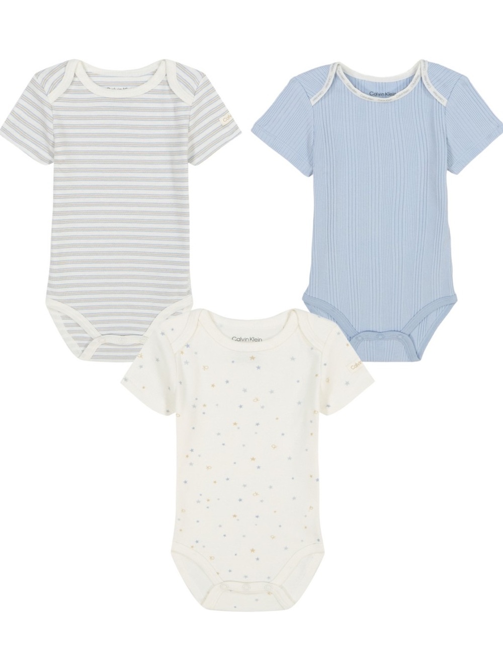 Calvin Klein Baby Boys 3-Piece Short Sleeve Bodysuits NWT